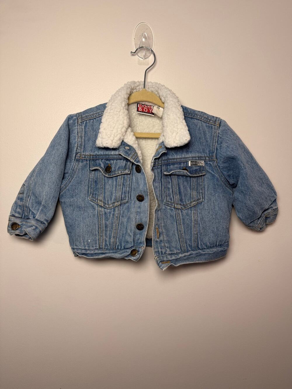 Bugle Boy Toddler 3T Sherpa Lined Denim Trucker Jacket Blue Jean Coat